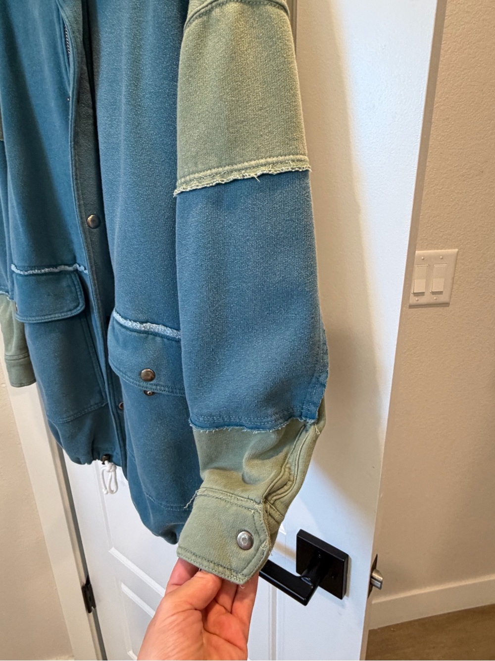 Free People Radio Cardi Hoodie Jacket Top Teal - Picture 8 of 14